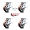 Service Caster 6 Inch Polyurethane Caster Set with Roller Bearing 4 Brake and 2 Swivel Lock SCC SCC-35S620-PPUR-SLB-BSL-2-SLB-2 - alternate 7